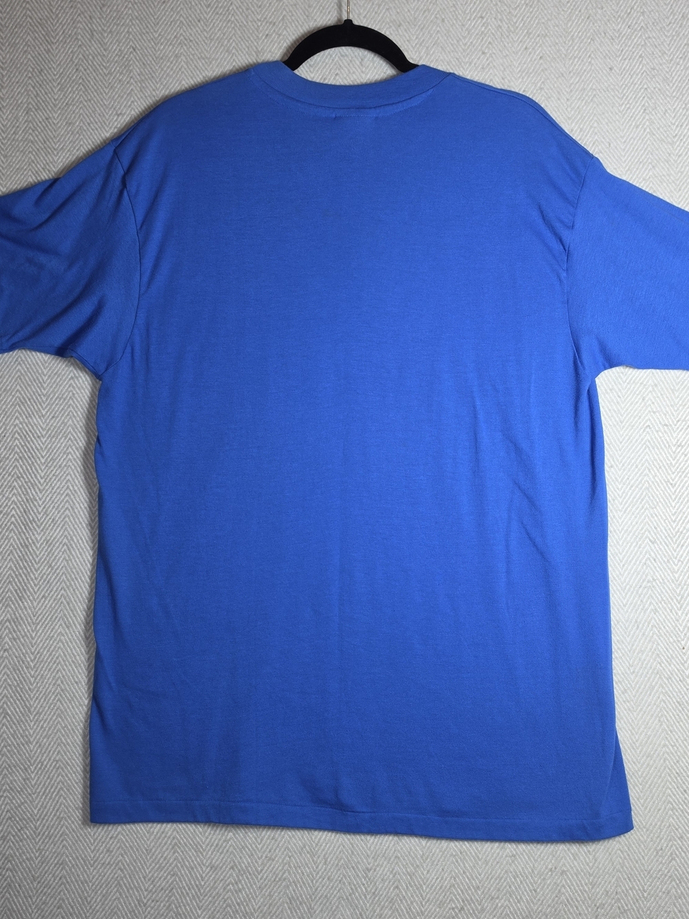 Vintage 80s Apache AH 64A Helicopter Hanes Blue Tee Single Stitch Green Yellow - Picture 7 of 9